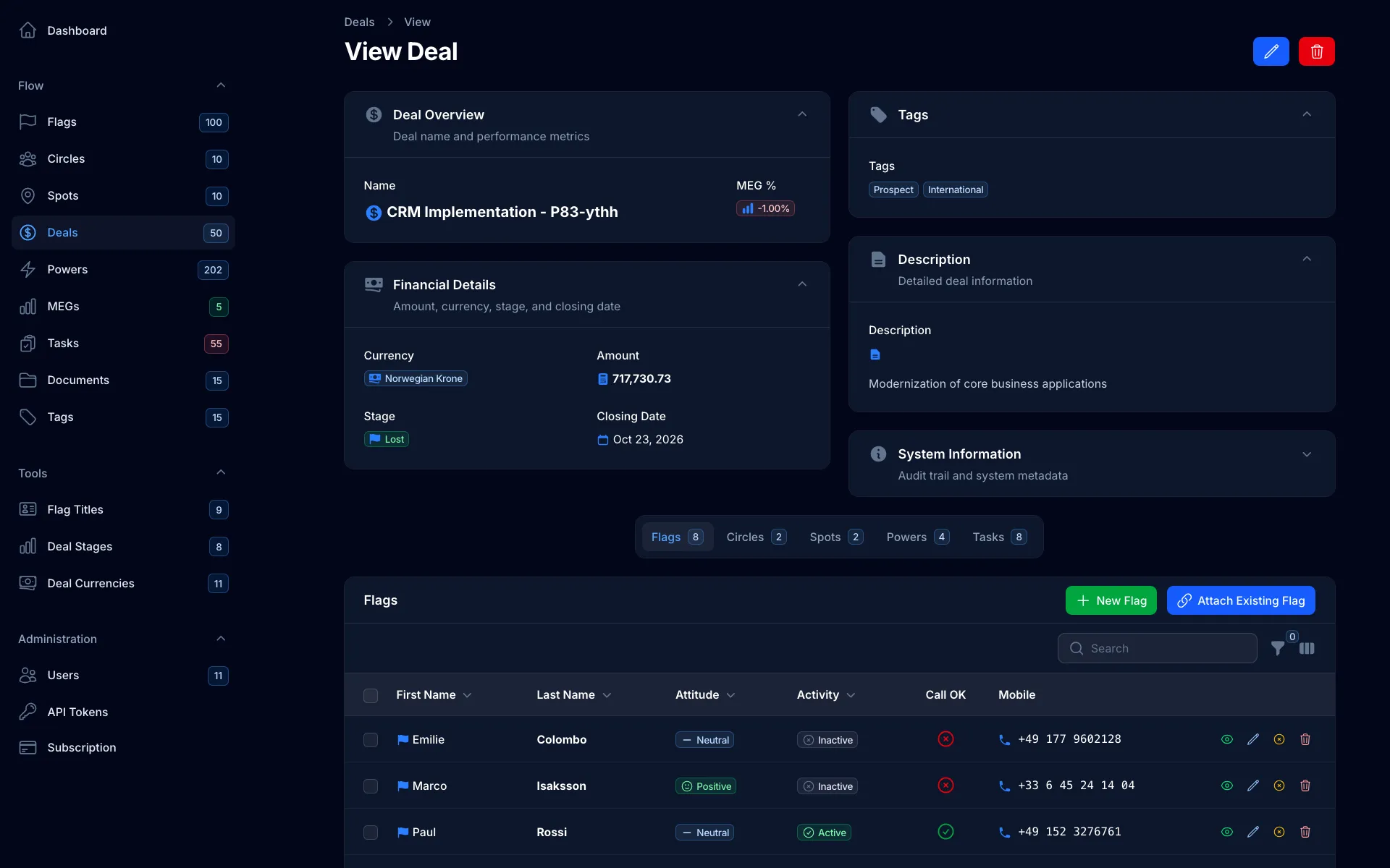 WinTheDeals deal record (dark)